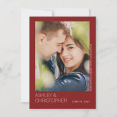 モダンミニマ結婚リストの最新の写真カード セーブザデート (正面)