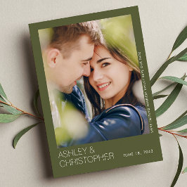 モダンミニマ結婚リストの最新の写真カード セーブザデート