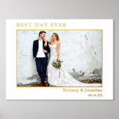 モダンミニマ結婚リストの最高の写真デイエバー金ゴールド 箔ポスター (正面)
