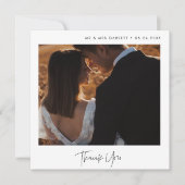 モダンミニマ結婚リストの正方形サンキューカード 案内状 (正面)