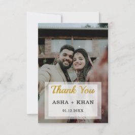 モダンミニマ結婚リストの独身の写真 サンキューカード