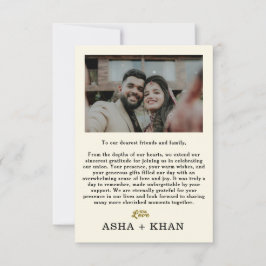 モダンミニマ結婚リストの独身の写真 サンキューカード