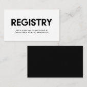モダンミニマ結婚リストの登録カード エンクロージャーカード (正面/裏面)