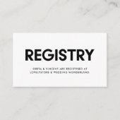 モダンミニマ結婚リストの登録カード エンクロージャーカード (正面)