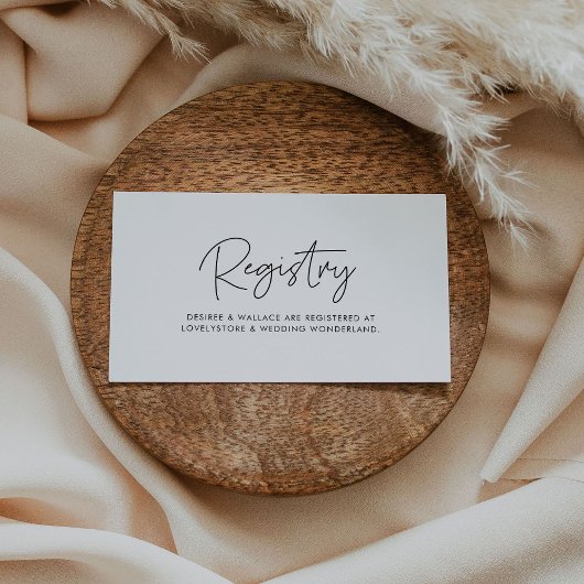 モダンミニマ結婚リストの登録カード エンクロージャーカード