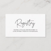 モダンミニマ結婚リストの登録カード エンクロージャーカード (正面)