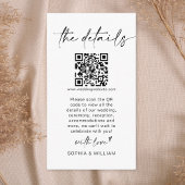 モダンミニマ結婚リストの詳細QRコード エンクロージャーカード