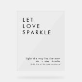 モダンミニマ結婚リストの送信オフ標識 アクリルサイン (正面)