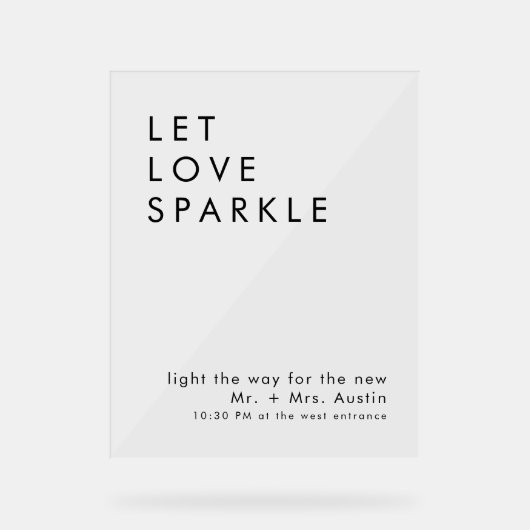 モダンミニマ結婚リストの送信オフ標識 アクリルサイン (正面)