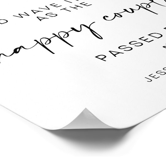 モダンミニマ結婚リストの送信オフ標識 ポスター (角)