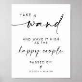 モダンミニマ結婚リストの送信オフ標識 ポスター (正面)