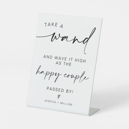 モダンミニマ結婚リストの送信オフ標識 台座サイン (正面)