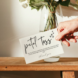 モダンミニマ結婚リストの送信Petal Toss Encl エンクロージャーカード