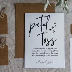 モダンミニマ結婚リストの送信Petal Toss Encl エンクロージャーカード