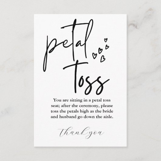 モダンミニマ結婚リストの送信Petal Toss Encl エンクロージャーカード (正面)