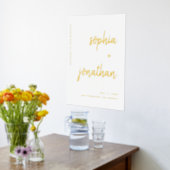 モダンミニマ結婚リストの金ゴールド 箔ポスター (レイダウン (キッチン))