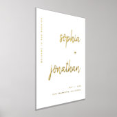 モダンミニマ結婚リストの金ゴールド 箔ポスター (レイダウン)