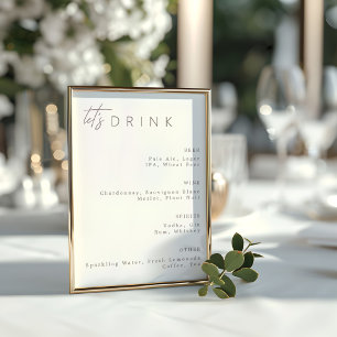 モダンミニマ結婚リストの飲み物 ポスター