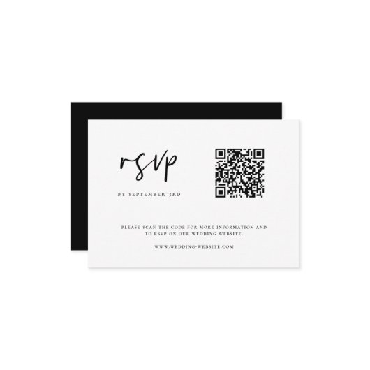モダンミニマ結婚リストのQRコード 出欠カード (正面/裏面インサイチュ)