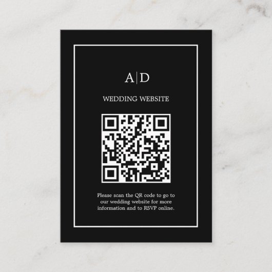 モダンミニマ結婚リストのQrコー結婚ド エンクロージャーカード (正面)