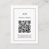 モダンミニマ結婚リストのQrコー結婚ド エンクロージャーカード (正面)