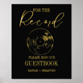 モダンミニマ結婚リストのRecord Guest Book 箔ポスター (正面)