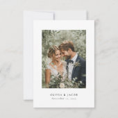 モダンミニマ結婚リストサンキューカード サンキューカード (裏面)