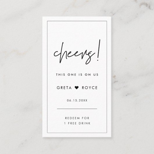 モダンミニマ結婚リストチケット 名刺 (正面)