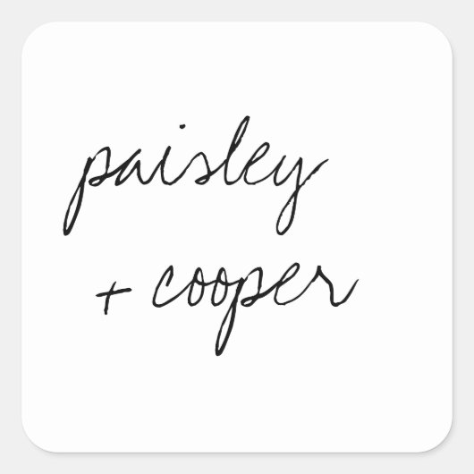 モダンミニマ結婚リスト封筒用シール スクエアシール (正面)