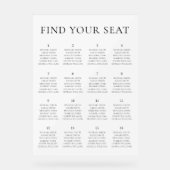 モダンミニマ結婚リスト座席表 アクリルサイン (正面)