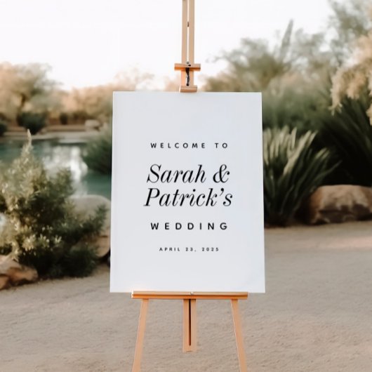 モダンミニマ結婚リスト歓迎サイン ポスター