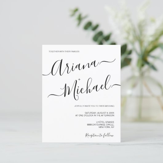 モダンミニマ結婚リスト白黒シンプル (スタンド正面)