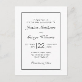 モダンミニマ結婚リスト記念日招待状 ポストカード