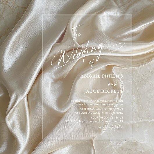 モダンミニマ結婚リスト アクリル招待状