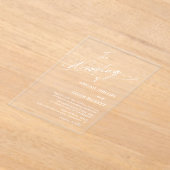 モダンミニマ結婚リスト アクリル招待状 (レイダウン)