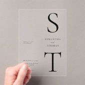 モダンミニマ結婚リスト アクリル招待状 (インサイチュ (ポータブル))