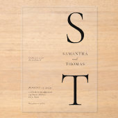 モダンミニマ結婚リスト アクリル招待状 (正面)