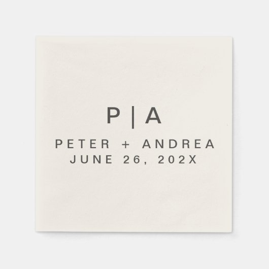 モダンミニマ結婚リスト スタンダードカクテルナプキン (正面)