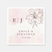 モダンミニマ結婚リスト スタンダードカクテルナプキン (正面)