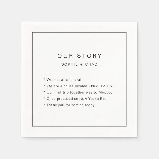 モダンミニマ結婚リスト スタンダードカクテルナプキン (正面)