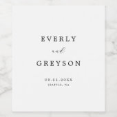 モダンミニマ結婚リスト ワインラベル (シングルラベル)