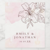 モダンミニマ結婚リスト ワインラベル (シングルラベル)