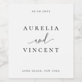 モダンミニマ結婚リスト ワインラベル (シングルラベル)