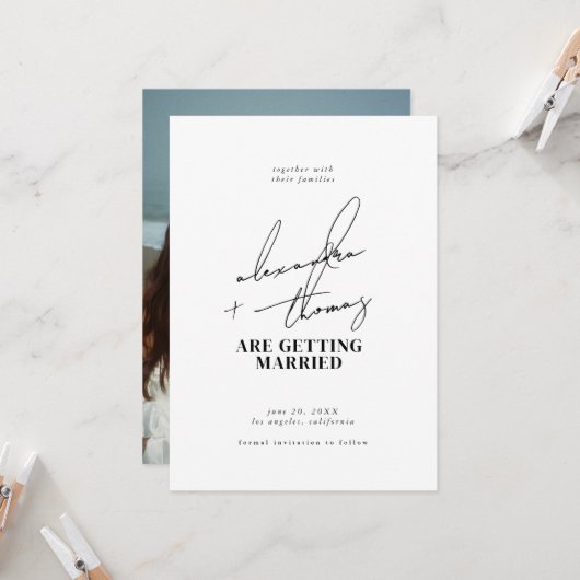 モダンミニマ結婚リスト 招待状 (正面/裏面インサイチュ)