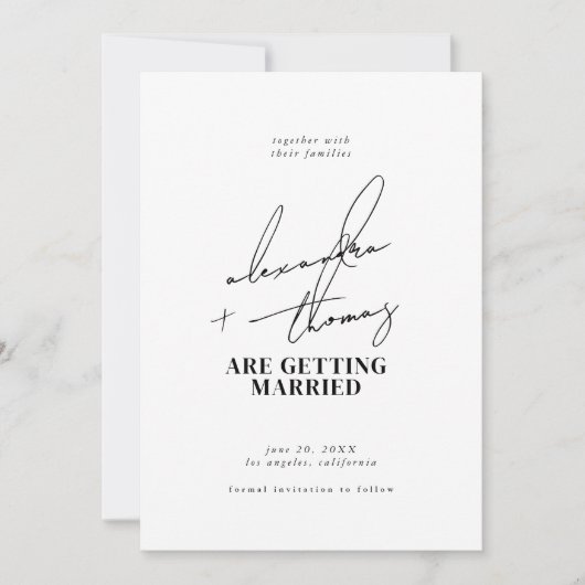 モダンミニマ結婚リスト 招待状 (正面)