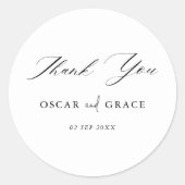 モダンミニマ結婚リスト |白黒 ラウンドシール (正面)