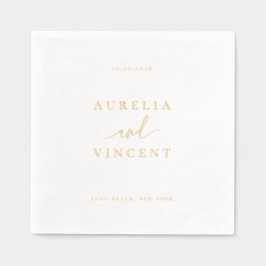 モダンミニマ結婚リスト 箔ナプキン