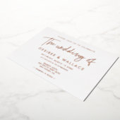 モダンミニマ結婚リスト 箔招待状 (回転した状態)