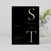 モダンミニマ結婚リスト 箔招待状 (立ち正面)