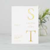 モダンミニマ結婚リスト 箔招待状 (立ち正面)